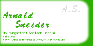 arnold sneider business card